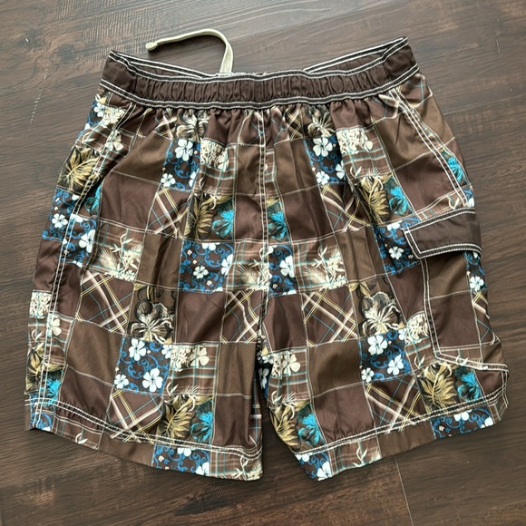 OP MENS SWIM BOARD SHORTS SWIM TRUNKS PATCHWORK LINED - Picture 4 of 4